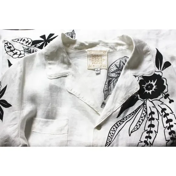 New Johnny Was Linen Camp Shirt, Size L - Picture 9 of 10